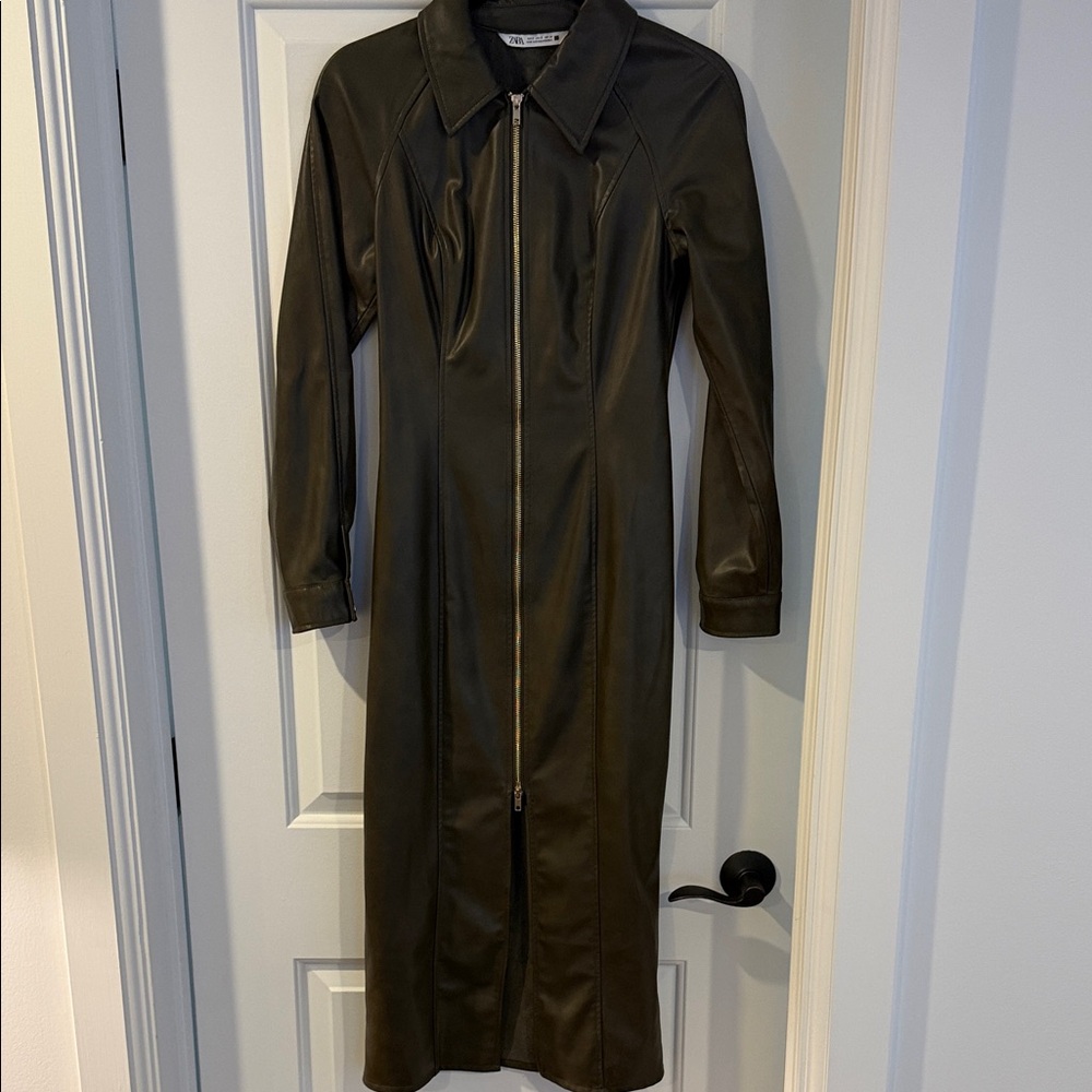 Zara Women's Long olive green dress